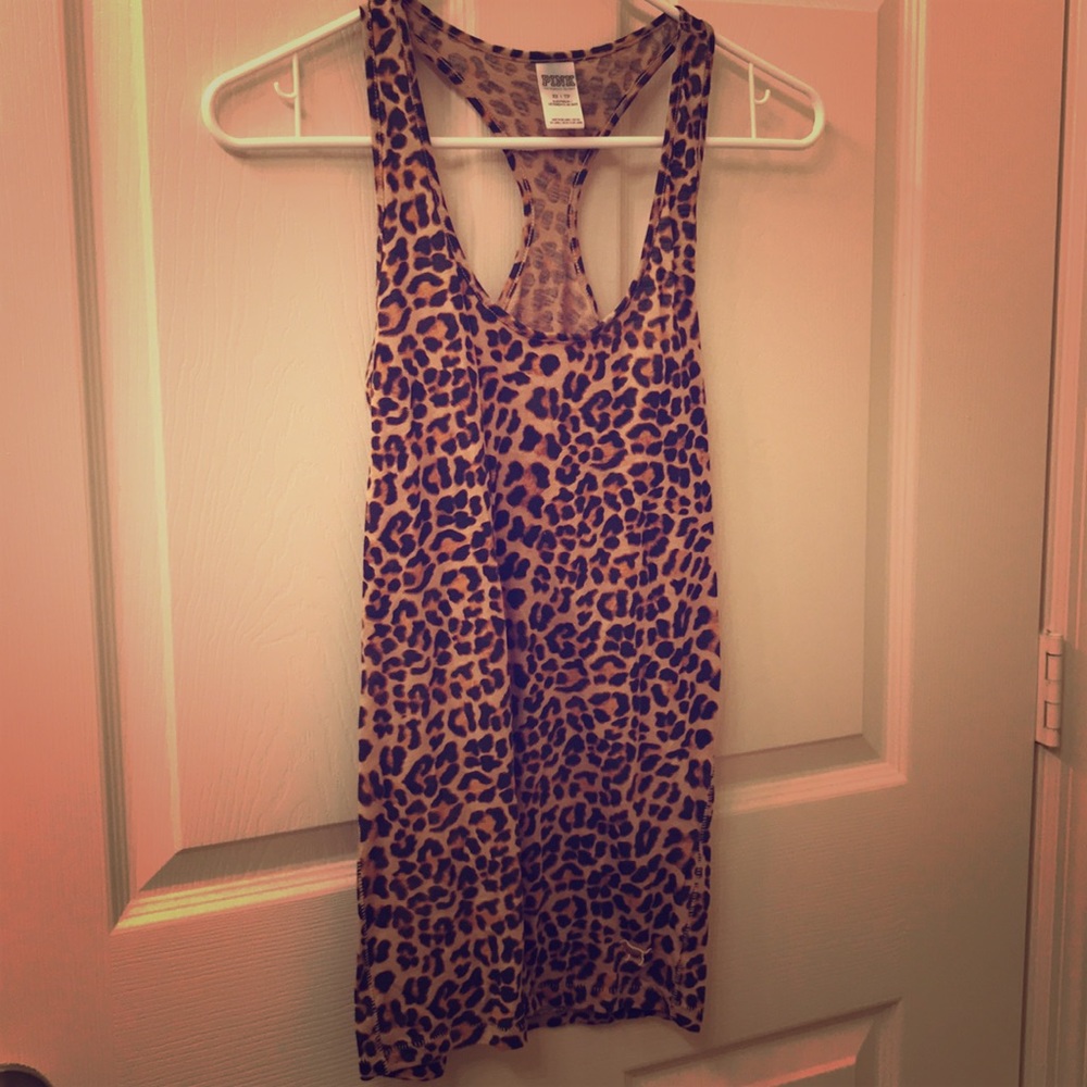 PINK brand cheetah print racer back top